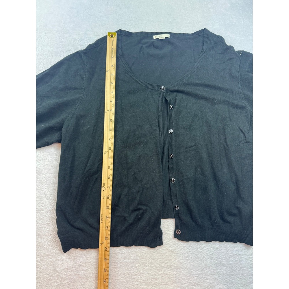 Catherines Est 1946 Womens Black Button Front Cardigan Sweater 26/28W Plus Size - Picture 3 of 5